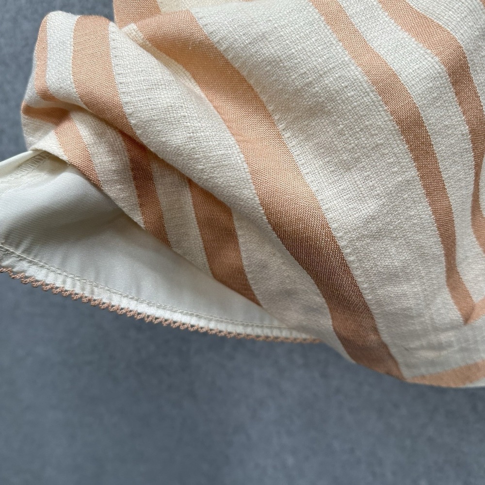 Anthropologie HD In Paris Linen Blend Tank Top Peach Cream Crop Elegant Size 2 - Picture 8 of 9